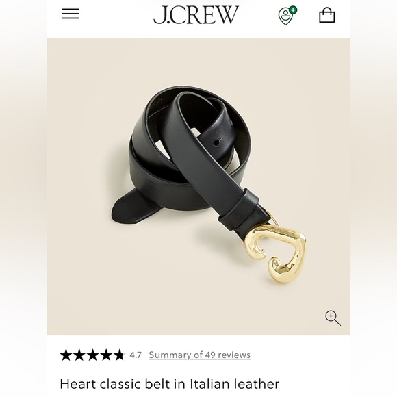 J. Crew Heart Classic Italian Leather Belt Black XL - Picture 1 of 8